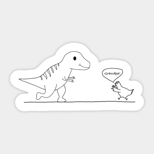 T-Rex evolution to chicken (grandpa) Sticker